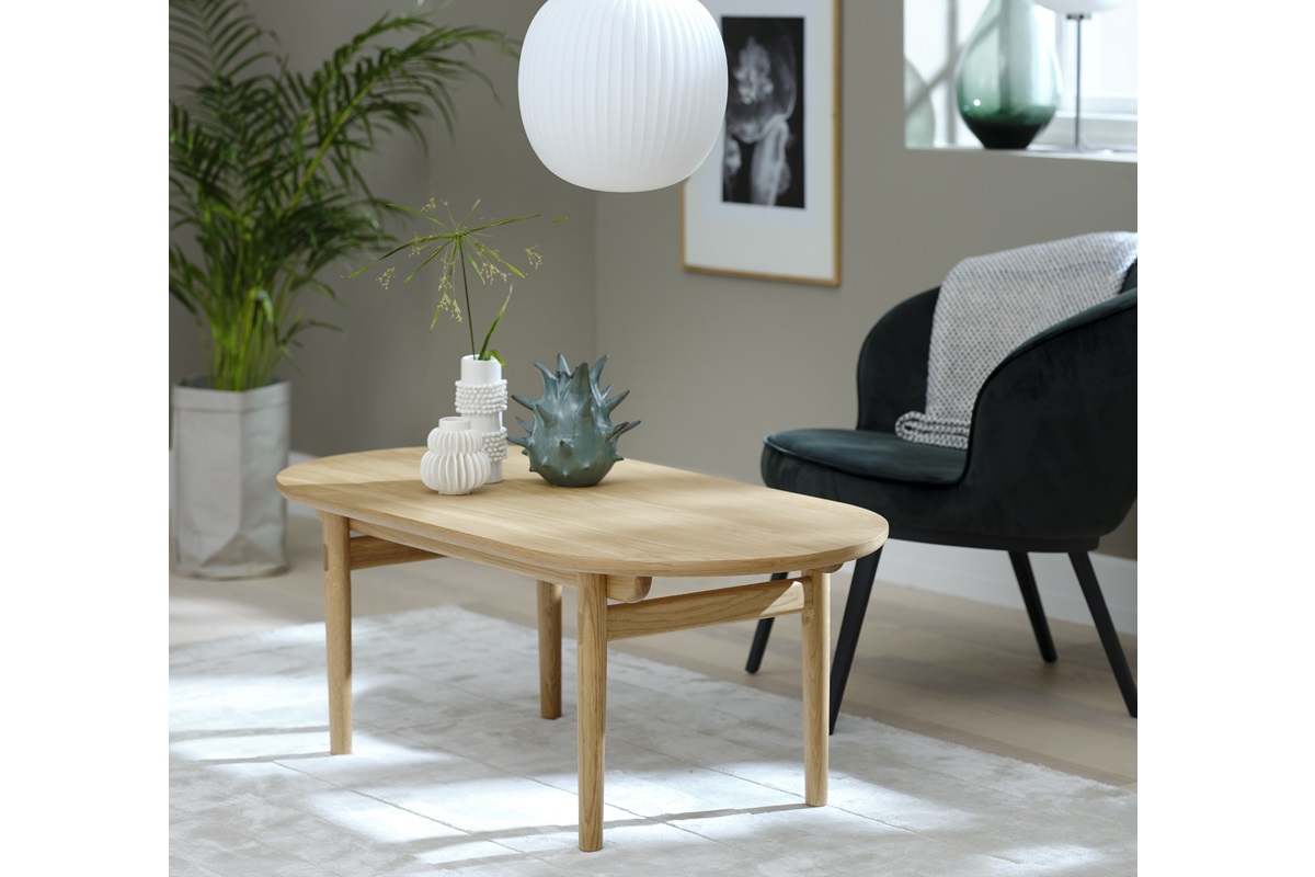 Levně Furniria Designový konferenční stolek Wally 130 cm přírodní dub