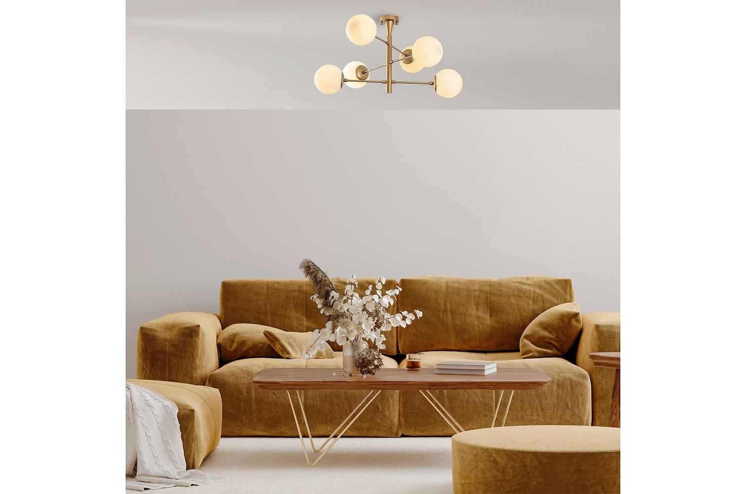 Levně Sofahouse 28530 Designový lustr Farsiris 75 cm zlatý závěsné svítidlo