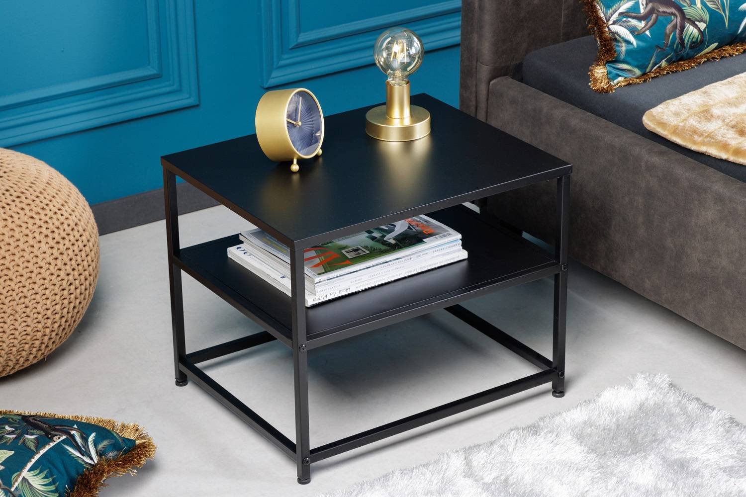 LuxD Designový odkládací stolek Damaris 50 cm černý - Skladem