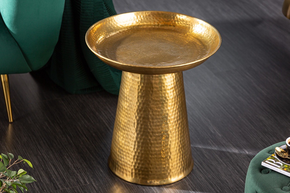 LuxD Designový odkládací stolek Malia 46 cm zlatý
