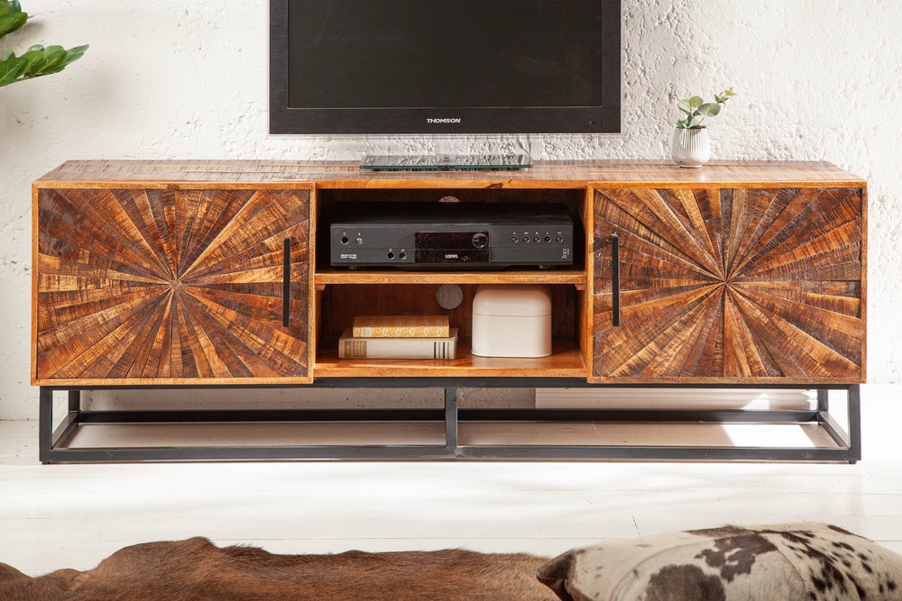 LuxD Designový TV stolek Yadira 145 cm hnědé mango
