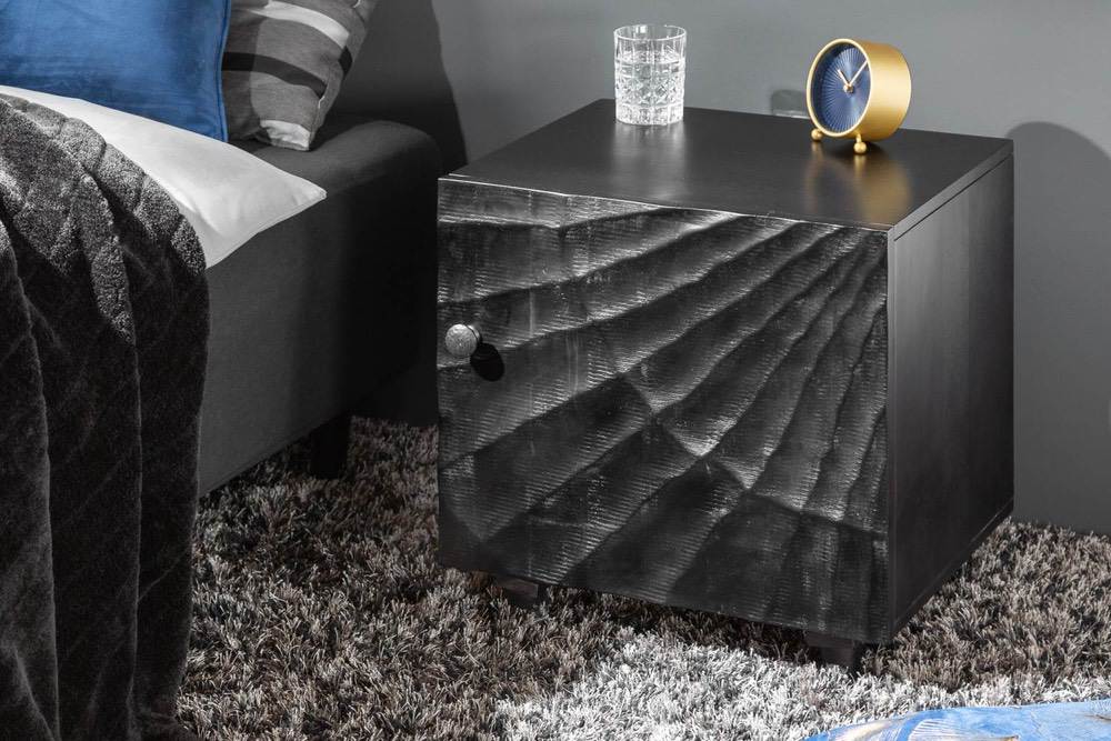 LuxD Designový noční stolek Shayla 50 cm černé mango