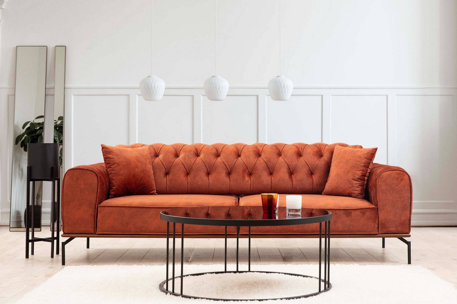 Designová 3-místná sedačka Tamarice 230 cm oranžová