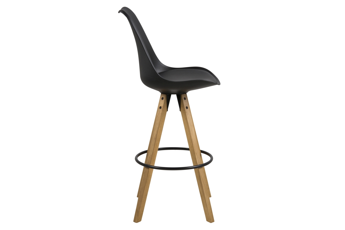 Designová barová židle Nascha černá-přírodní