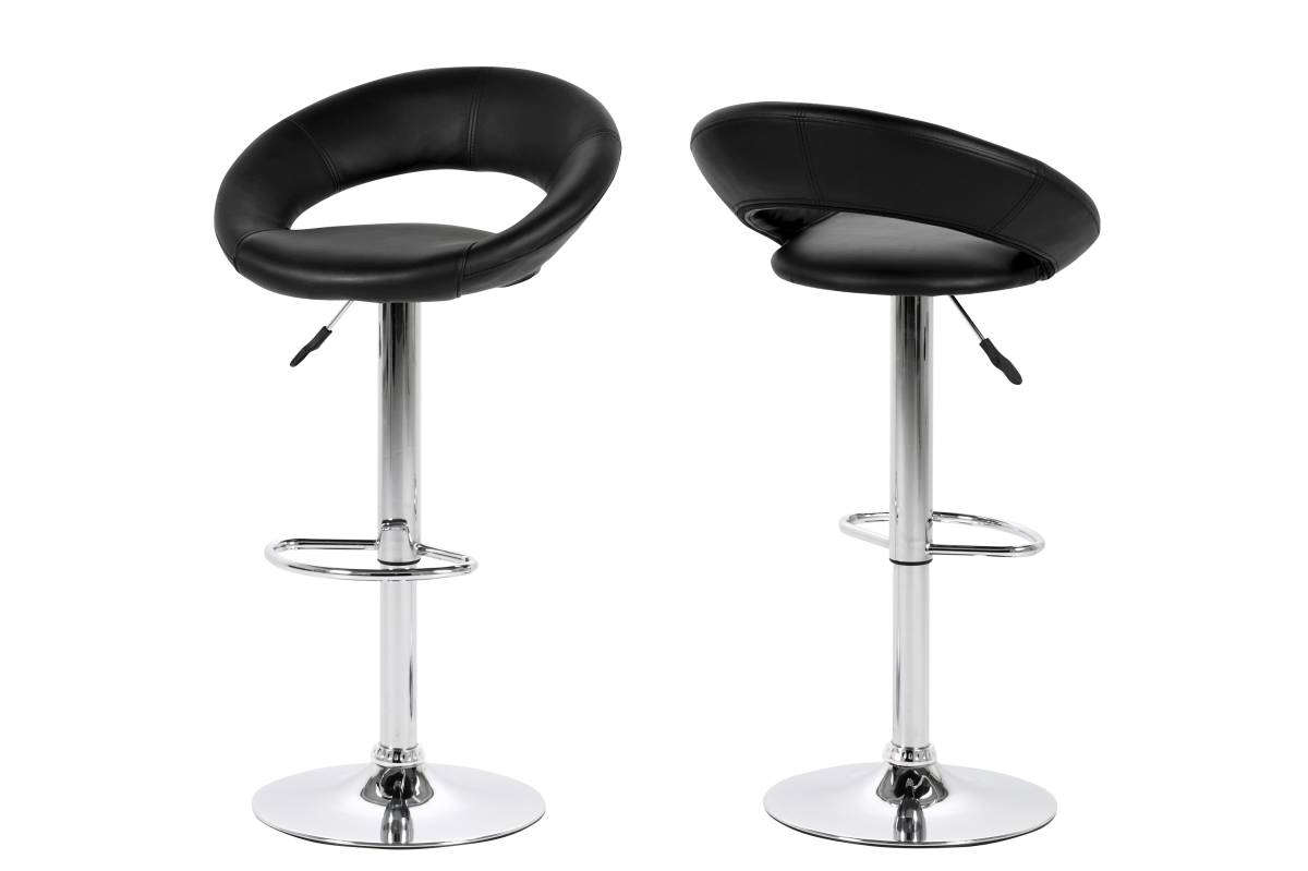 Dkton Designová barová židle Navi černá a chromová