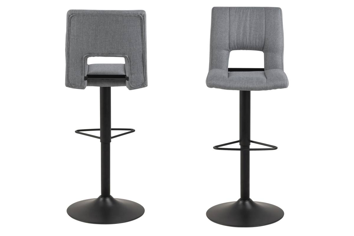 Designová barová židle Nerine světle šedá a černá-tkanina
