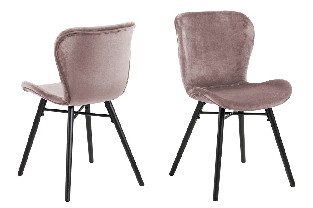 Levně Dkton Designová jídelní židle Alejo popelavá růžová