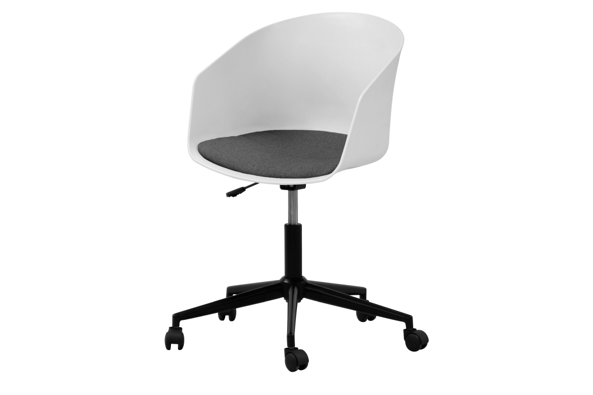 Dkton Designová kancelářská židle Natividad bílá-šedá