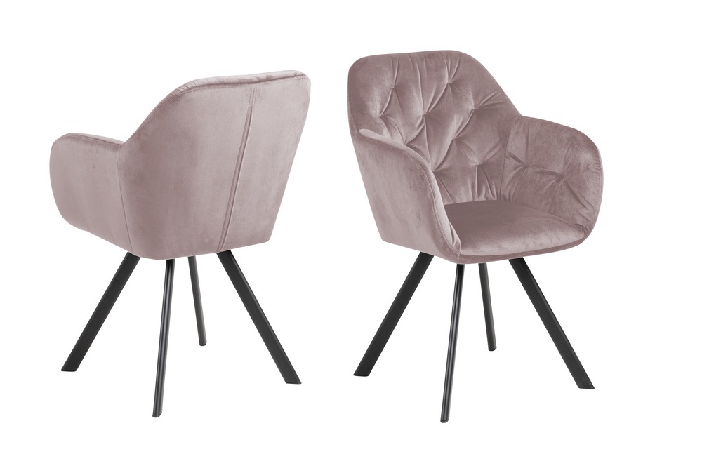 Designová otočná židle Aletris růžová