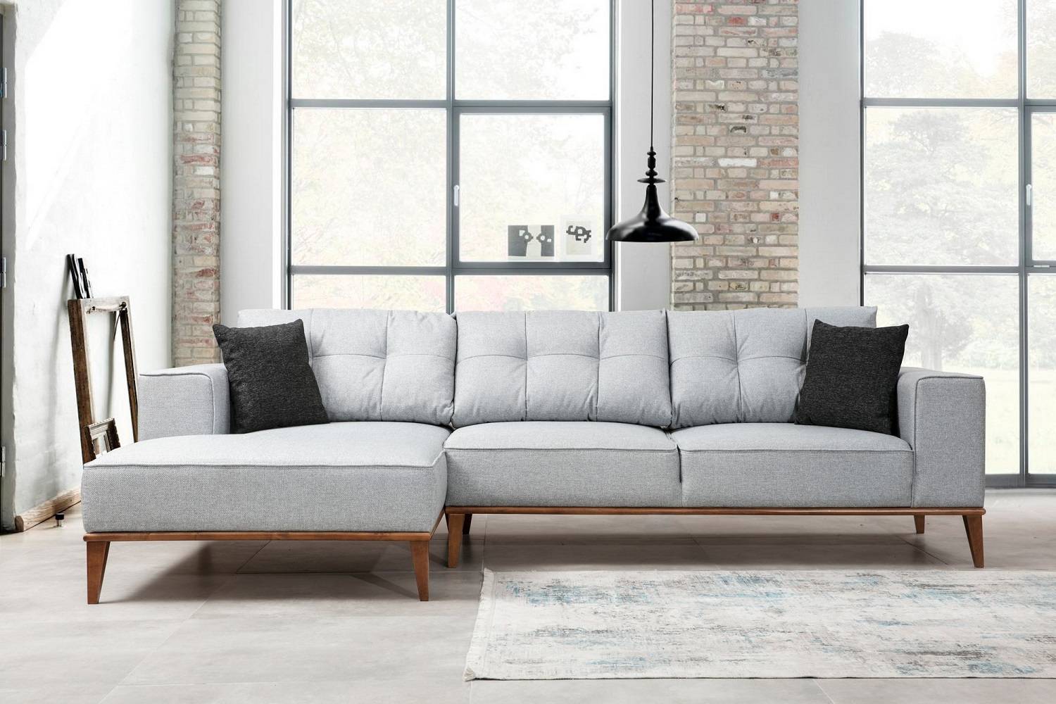 Sofahouse Designová rohová sedačka Tarika 288 cm světle šedá - levá
