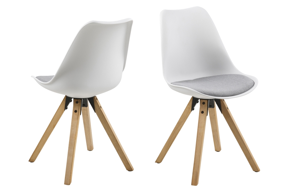 Levně Dkton Designové židle Nascha bílá-šedá-přírodní