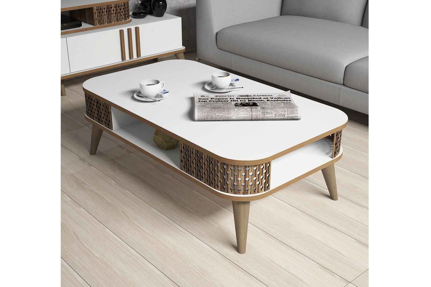 Levně Sofahouse Designový konferenční stolek Baina 105 cm bílý
