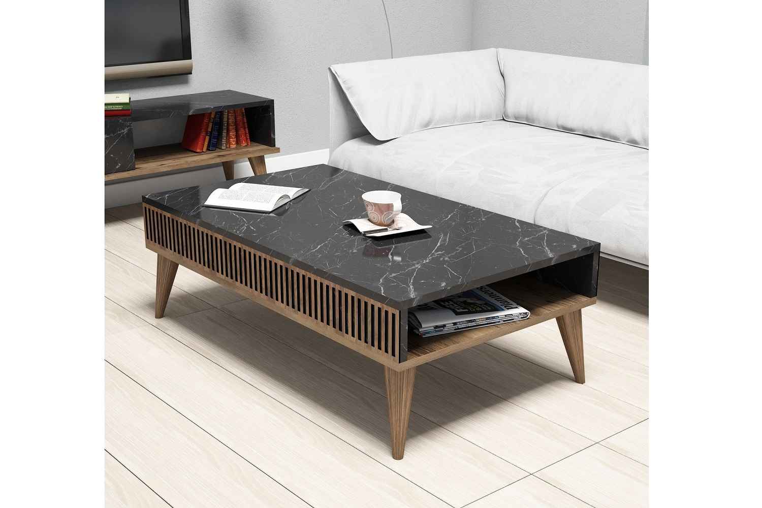 Sofahouse Designový konferenční stolek Cadelaria 105 cm ořech černý