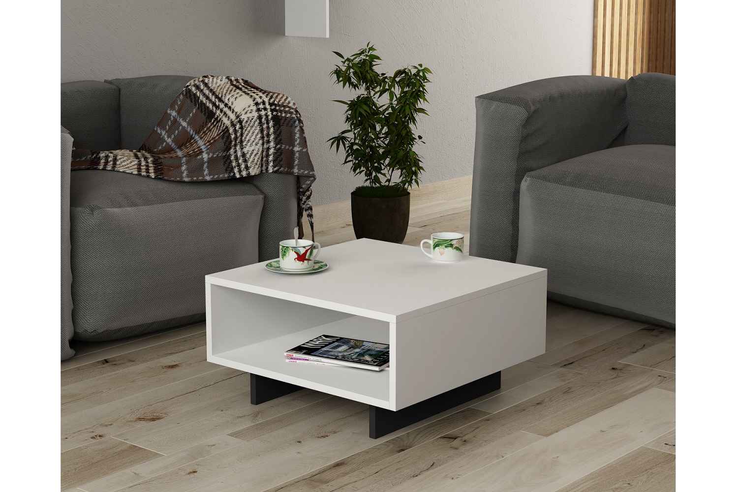 Levně Sofahouse Designový konferenční stolek Eirian 60 cm bílý