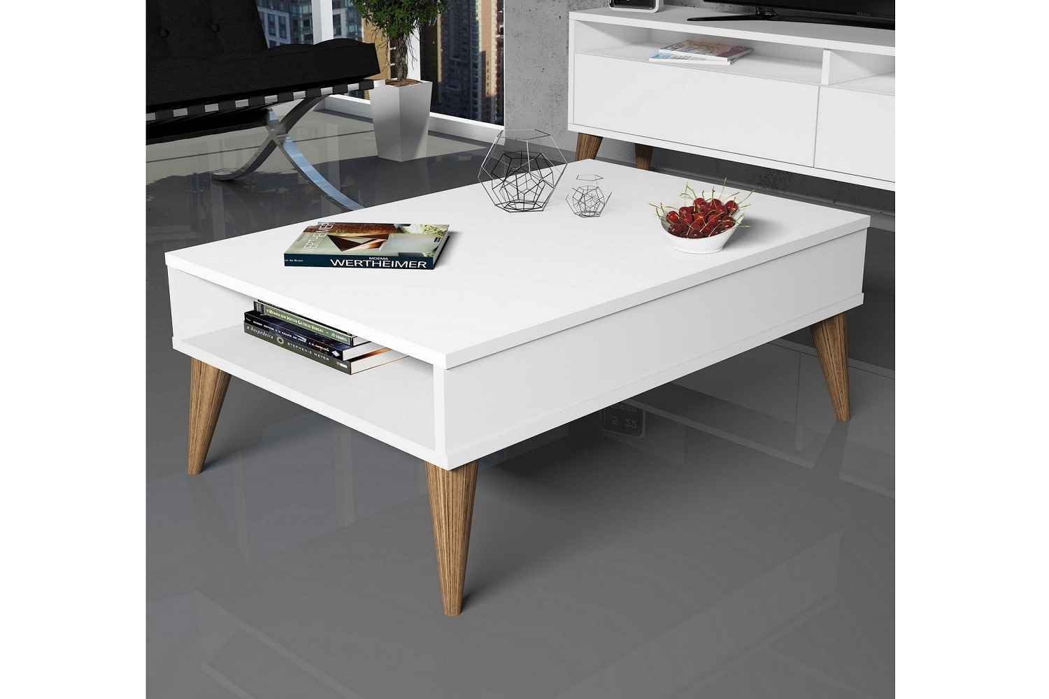 Levně Sofahouse Designový konferenční stolek Zenda 90 cm bílý