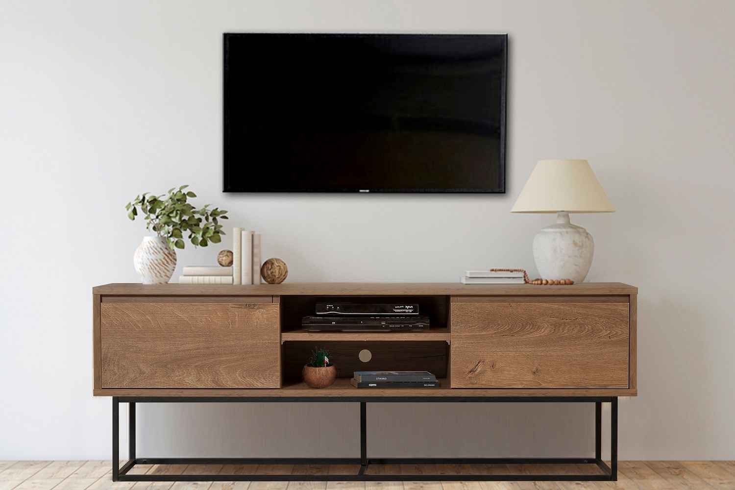 Designový TV stolek Balwina II 140 cm vzor ořech