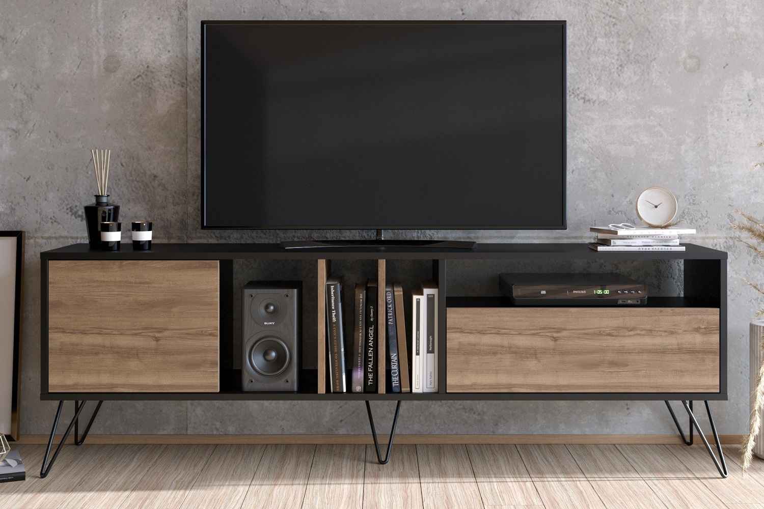 Sofahouse Designový TV stolek Baqia 180 cm ořech černý