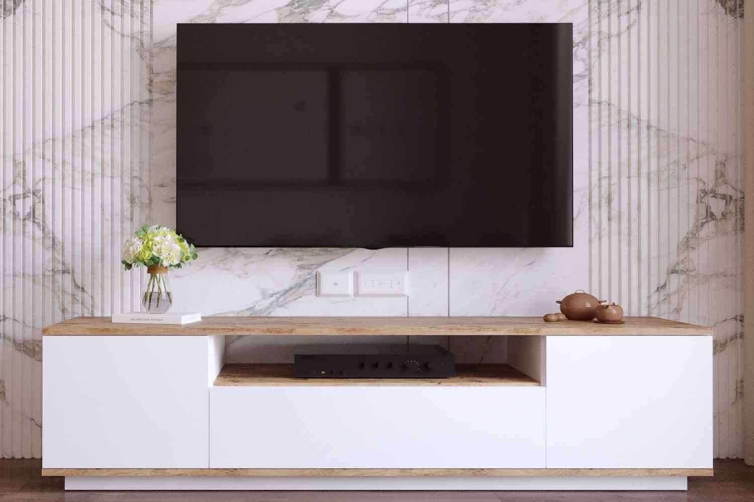 Levně Sofahouse Designový TV stolek Belisario 180 cm bílý