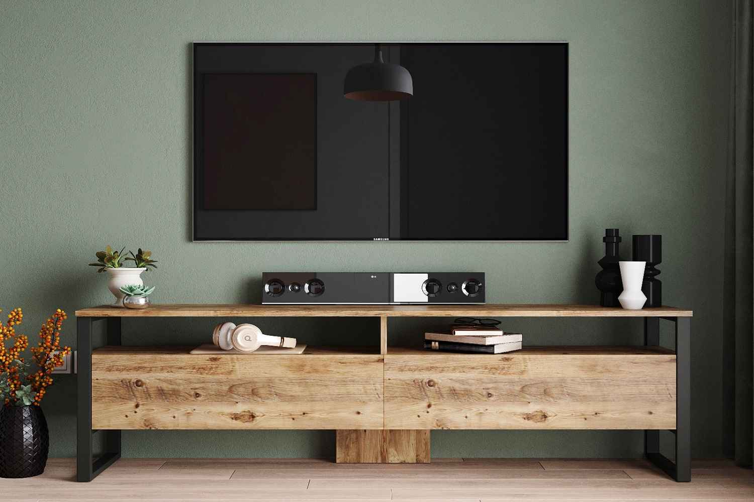 Levně Sofahouse Designový TV stolek Edolie 180 cm borovice