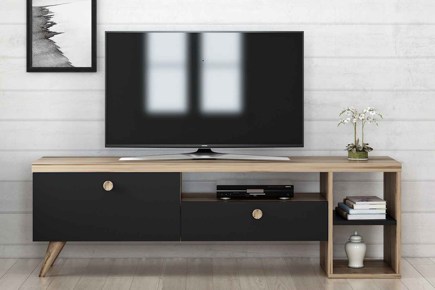 Levně Sofahouse Designový TV stolek Ximena 150 cm černý