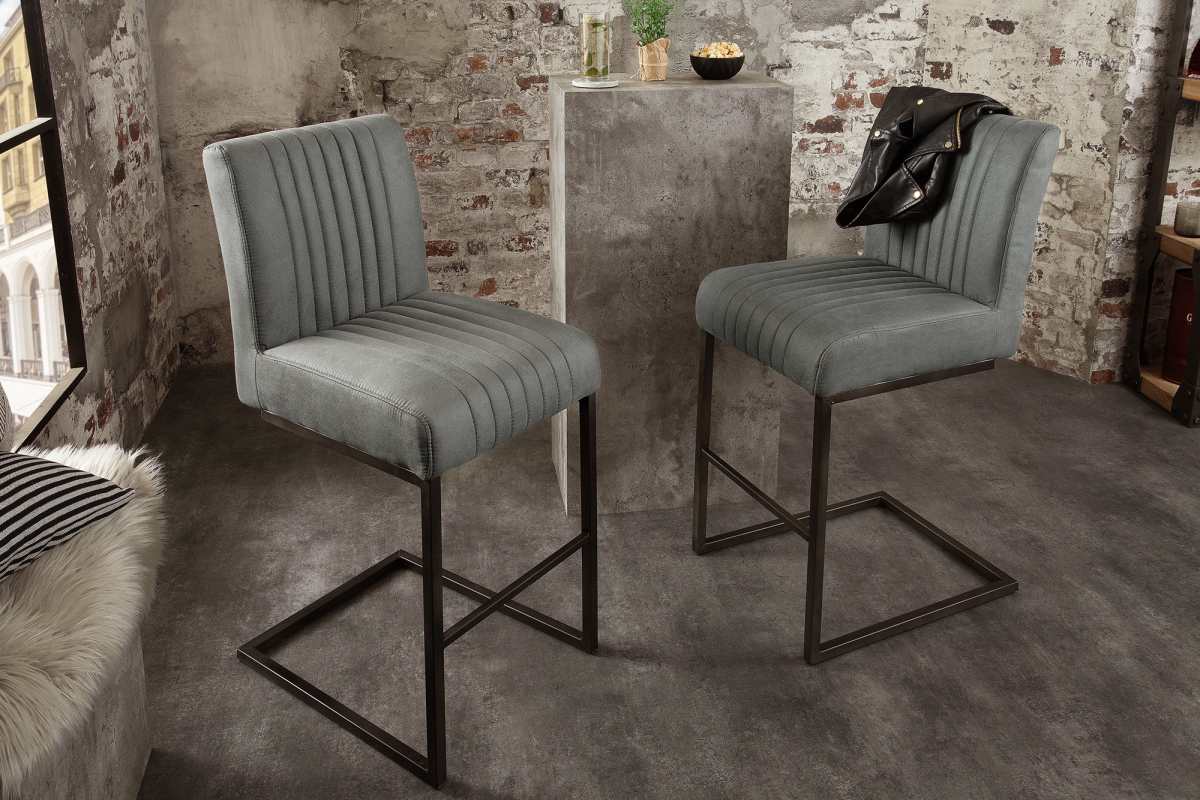 LuxD Designová barová židle Boss II antik šedá