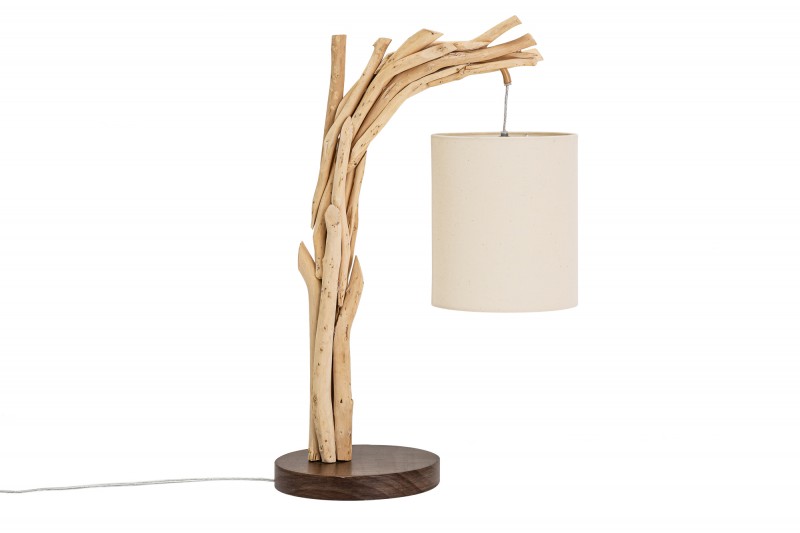 Designová stolní lampa Arielle, 60 cm, náplavové dřevo 