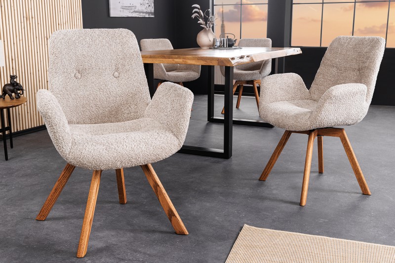 Levně LuxD Designová otočná židle Yanisin béžová