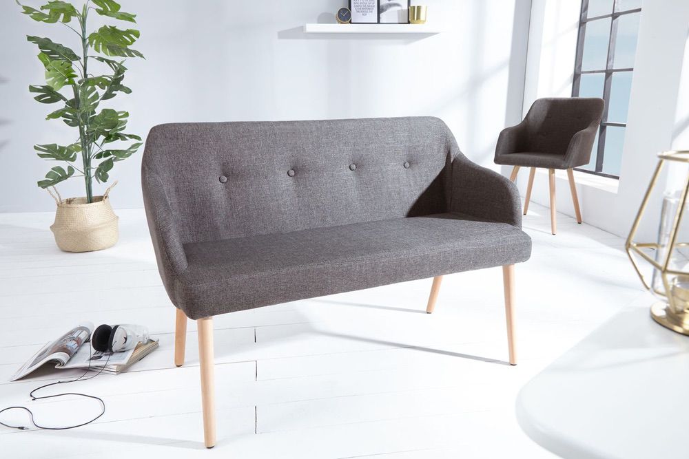 LuxD Dizajnová lavice Sweden tmavě šedá