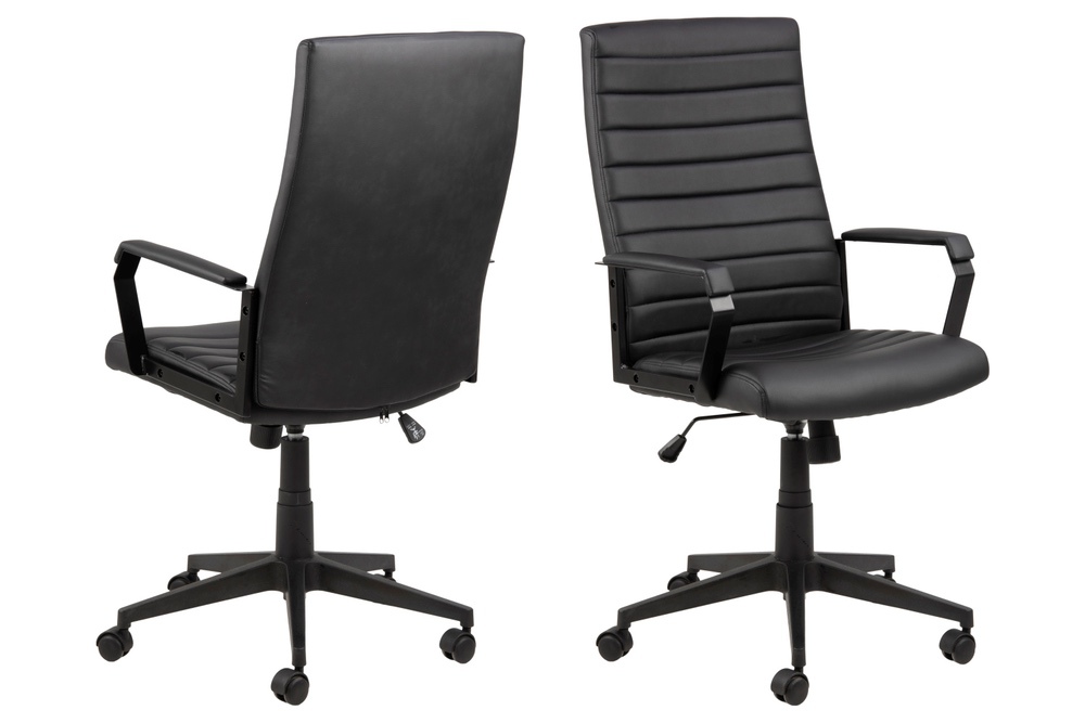 Dkton Kancelářská židle Triston černá koženka - Skladem