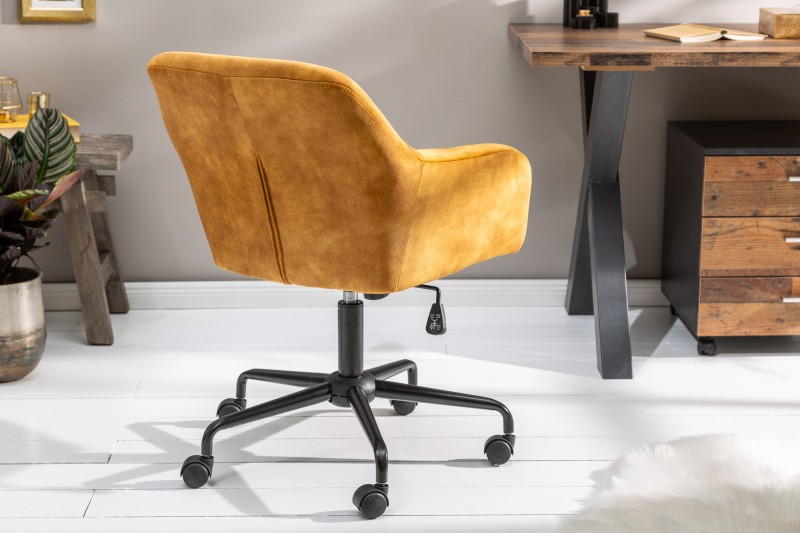 Designová kancelářská židle Kiara hořčičný samet