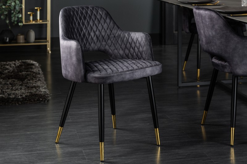 Designová židle Laney šedý samet - Skladem