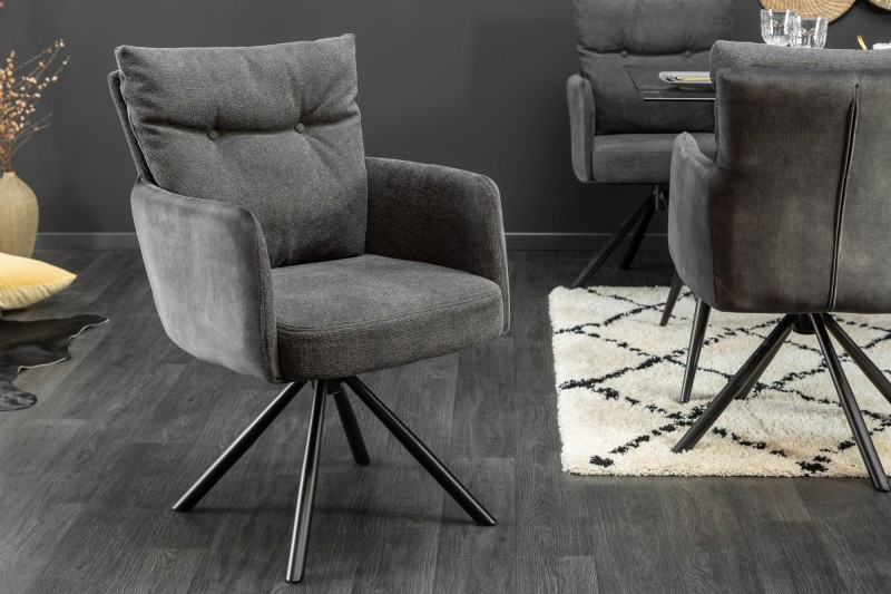 Levně LuxD Designová otočná židle Maddison antracit