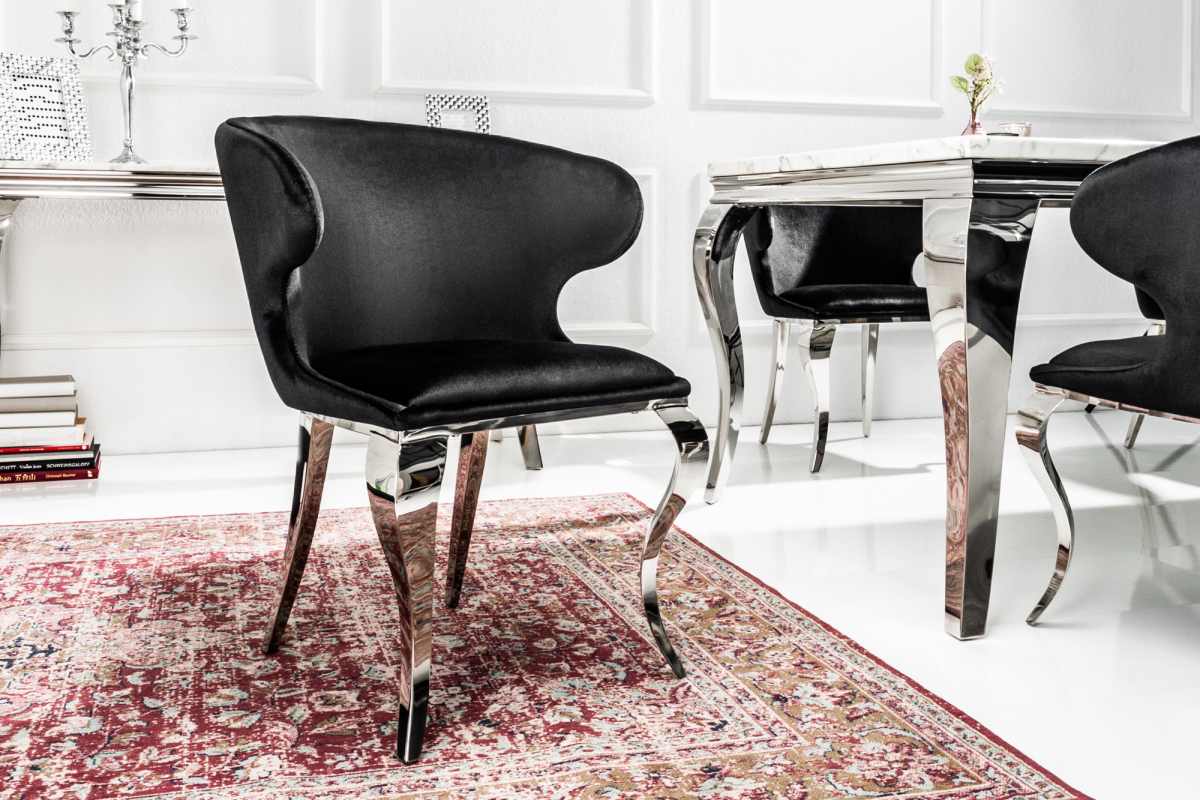LuxD Designová židle Rococo II černý samet