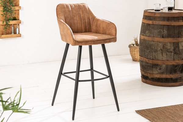 LuxD Designová barová židle Esmeralda vintage hnědá