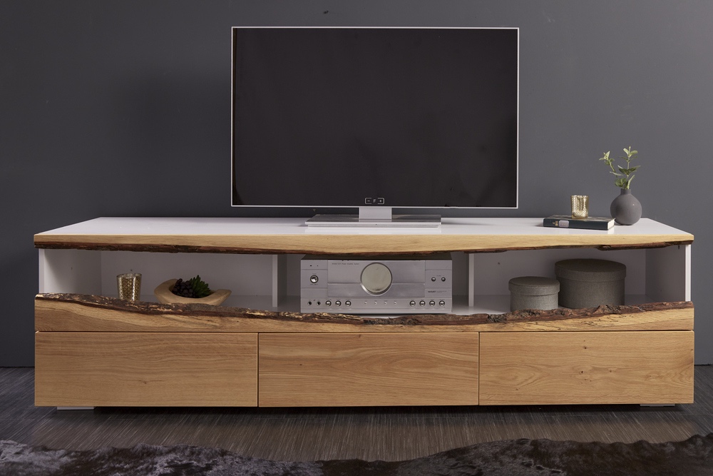 Designový TV stolek Kira 180 cm dub - bílý 