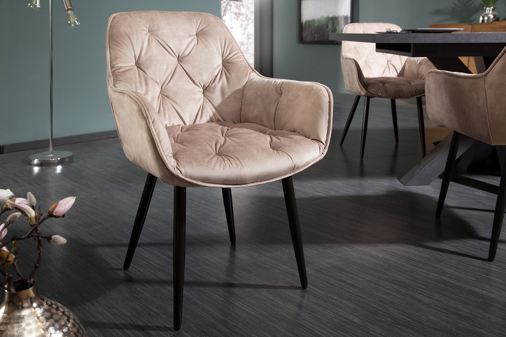 LuxD Designová židle Garold šampaňský samet