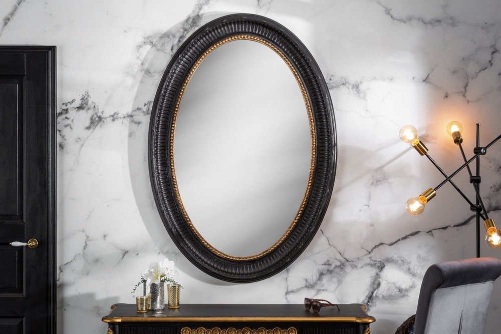 Nástěnné zrcadlo Kathleen 135 cm černo - zlaté