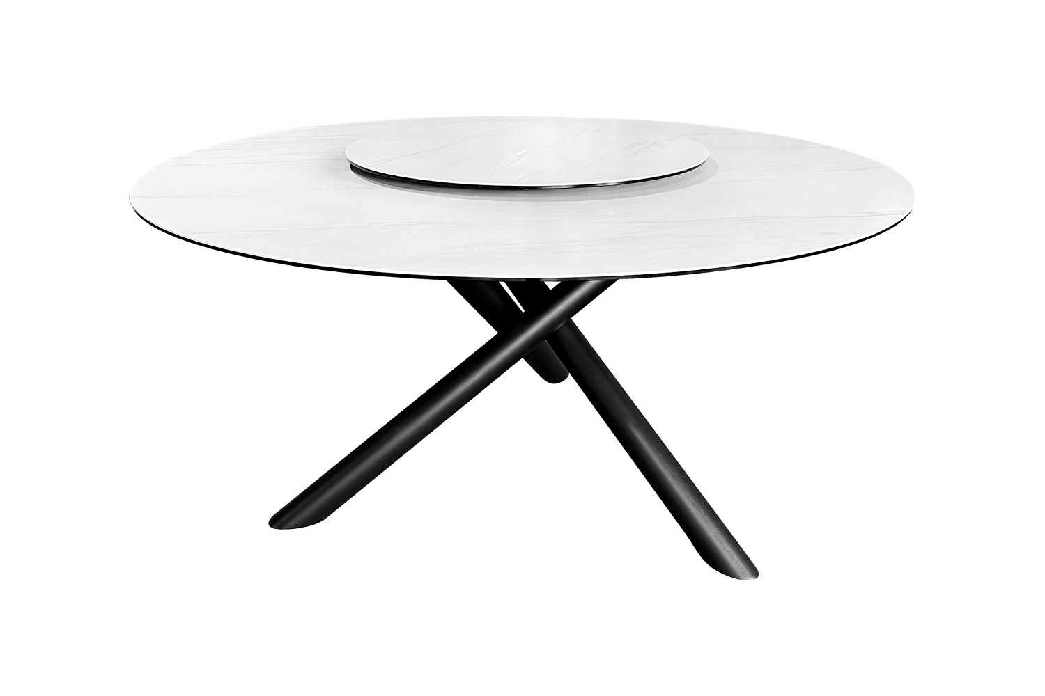 Levně LuxD Kulatý jídelní keramický stůl Ganya 150 cm bílý
