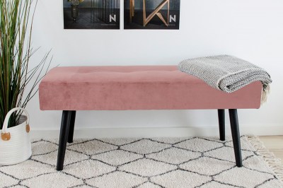 Designová lavice Elaina růžový samet