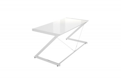 Dizajnový stůl Prest chromovaný bílá