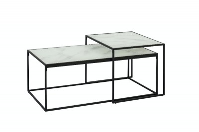 Konferenční stolek 2-set Ahman bílá / černá