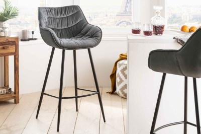 Designová barová židle Kiara šedý samet