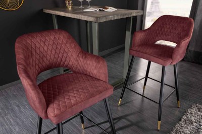 Designová barová židle Laney červený samet