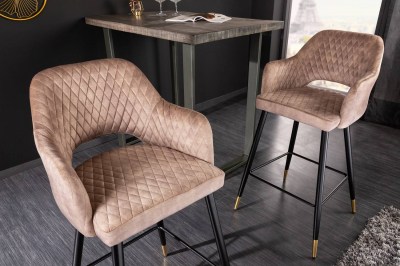 Designová barová židle Laney růžový samet