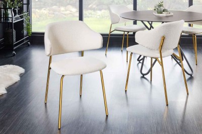 Designová jídelní židle Takuya bílá / zlatá