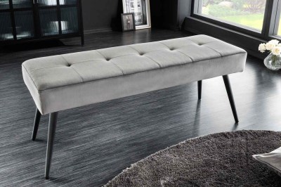 Designová lavice Bailey 100 cm tmavě šedý samet