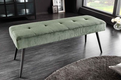 Designová lavice Bailey 100 cm zelený manšestr