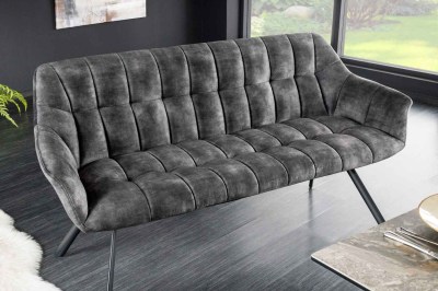 Designová lavice Vallerina 165 cm šedý samet