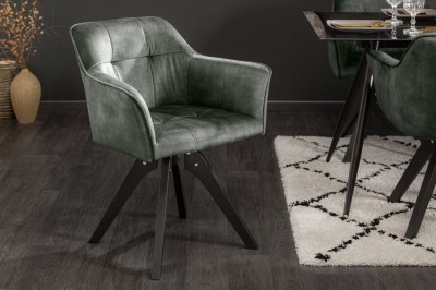 Designová otočná židle Giuliana zelený samet