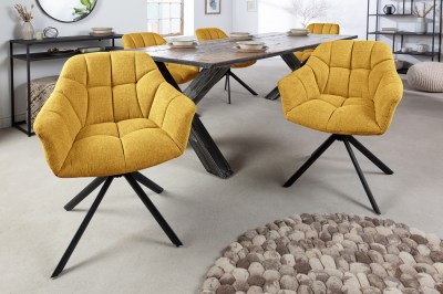 Designová otočná židle Vallerina hořčicová žlutá